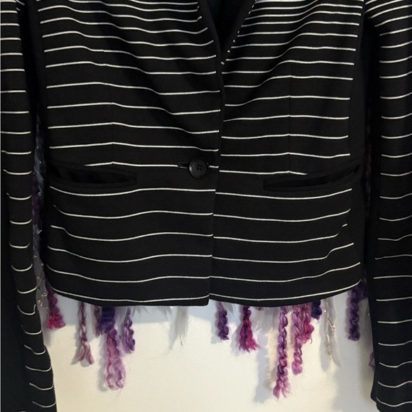 BCBGMaxAzria Black and White Striped Blazer XS - Picture 4 of 4